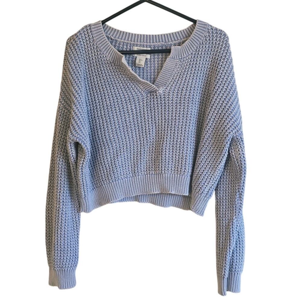 Haute Hippie knit cropped v neck sweater size large